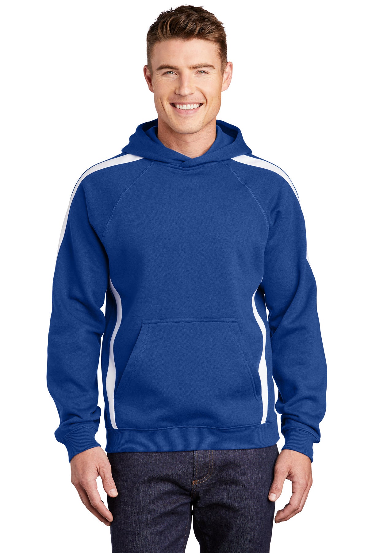 Sport-Tek Sleeve Stripe Pullover Hooded Sweatshirt. ST265