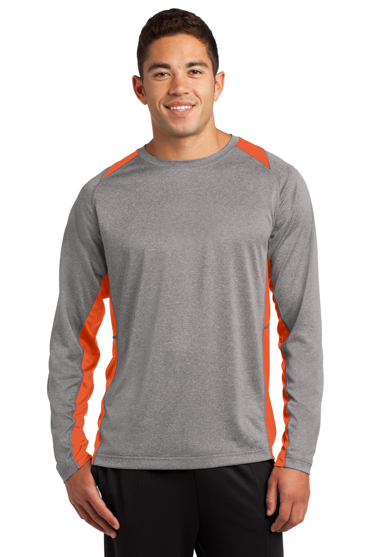 Sport-Tek Long Sleeve Heather Colorblock Contender‚Ñ¢ Tee. ST361LS