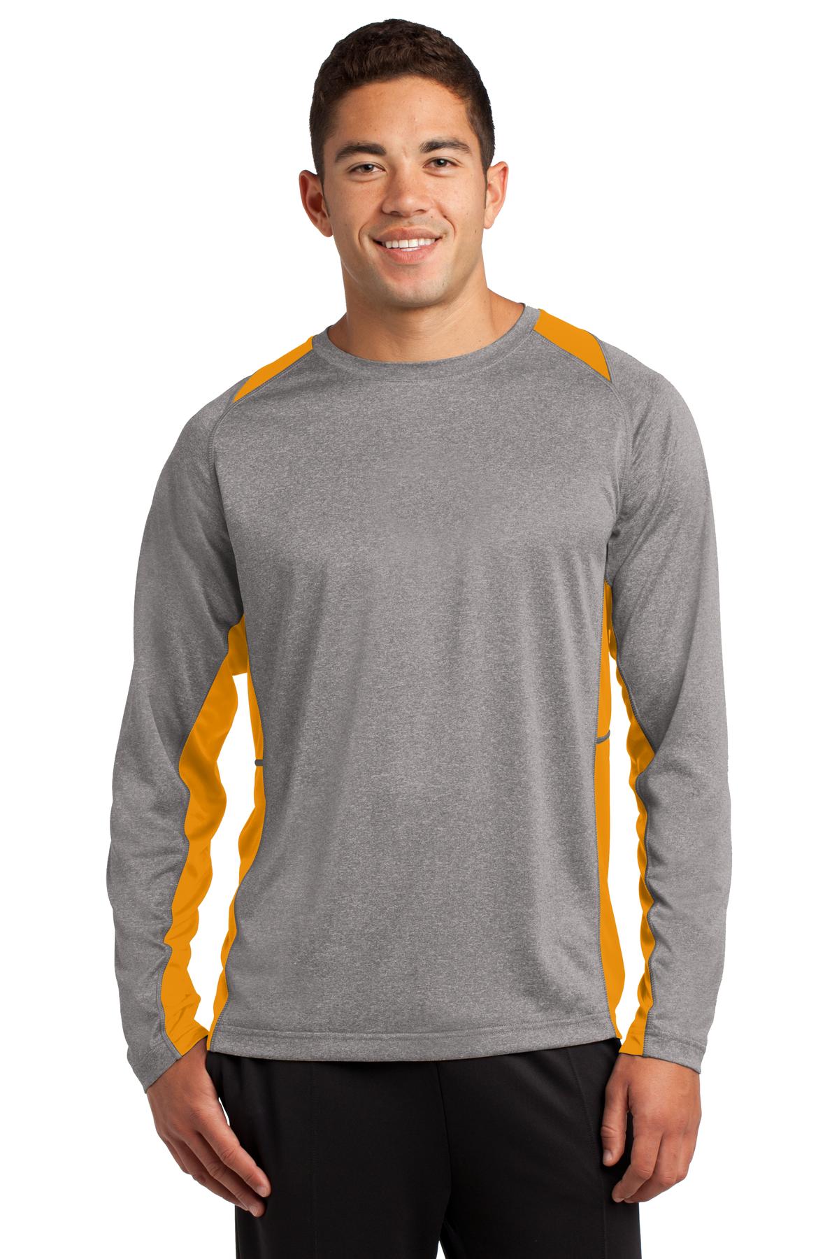 Sport-Tek Long Sleeve Heather Colorblock Contender‚Ñ¢ Tee. ST361LS