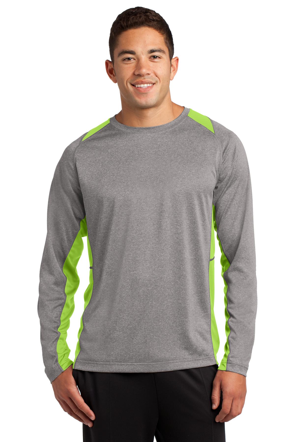 Sport-Tek Long Sleeve Heather Colorblock Contender‚Ñ¢ Tee. ST361LS