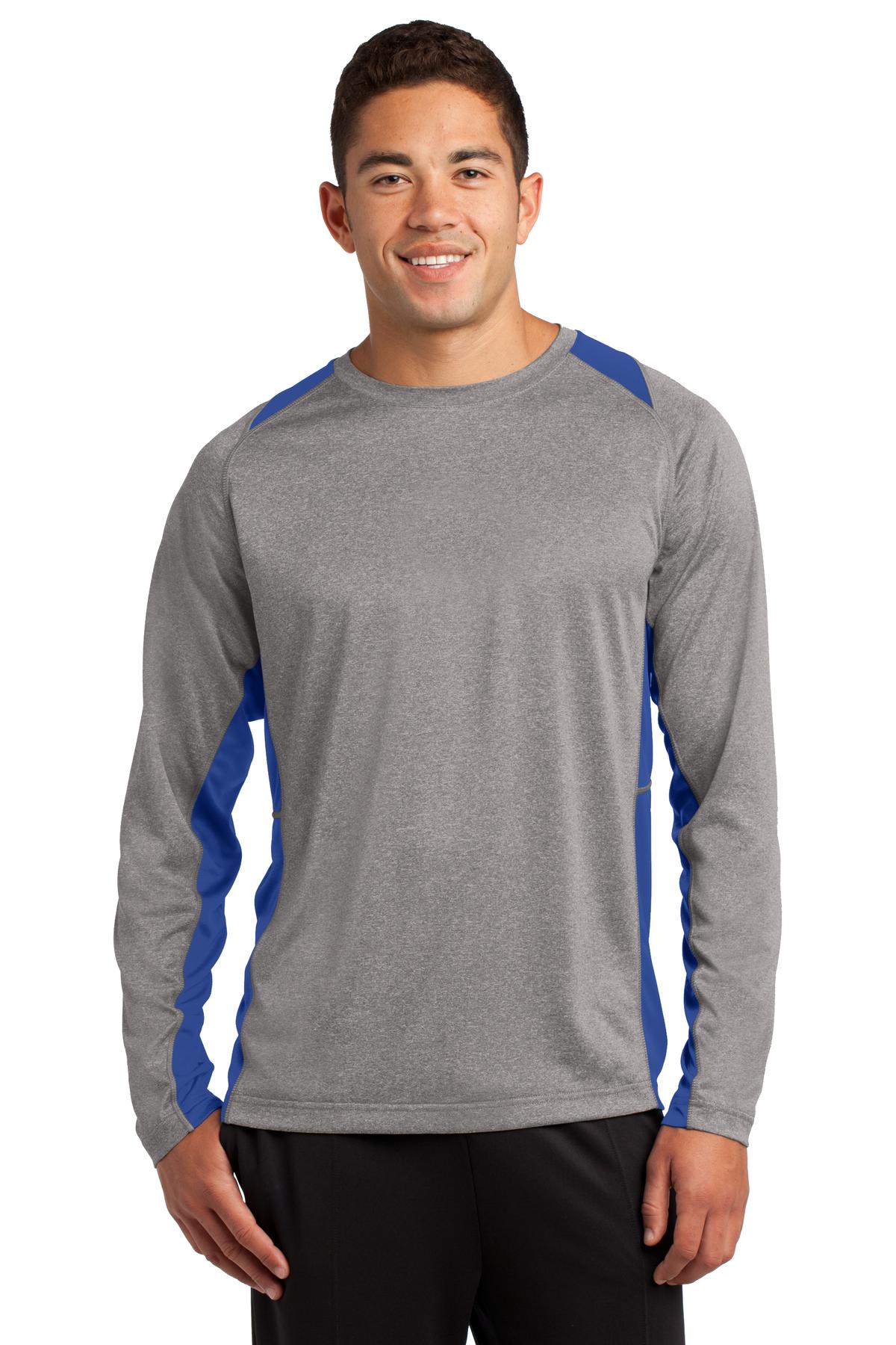 Sport-Tek Long Sleeve Heather Colorblock Contender‚Ñ¢ Tee. ST361LS