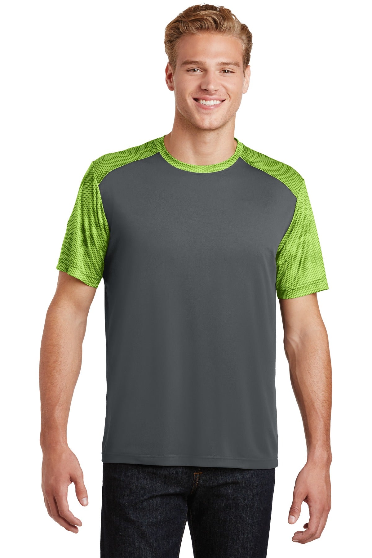 Sport-Tek CamoHex Colorblock Tee. ST371