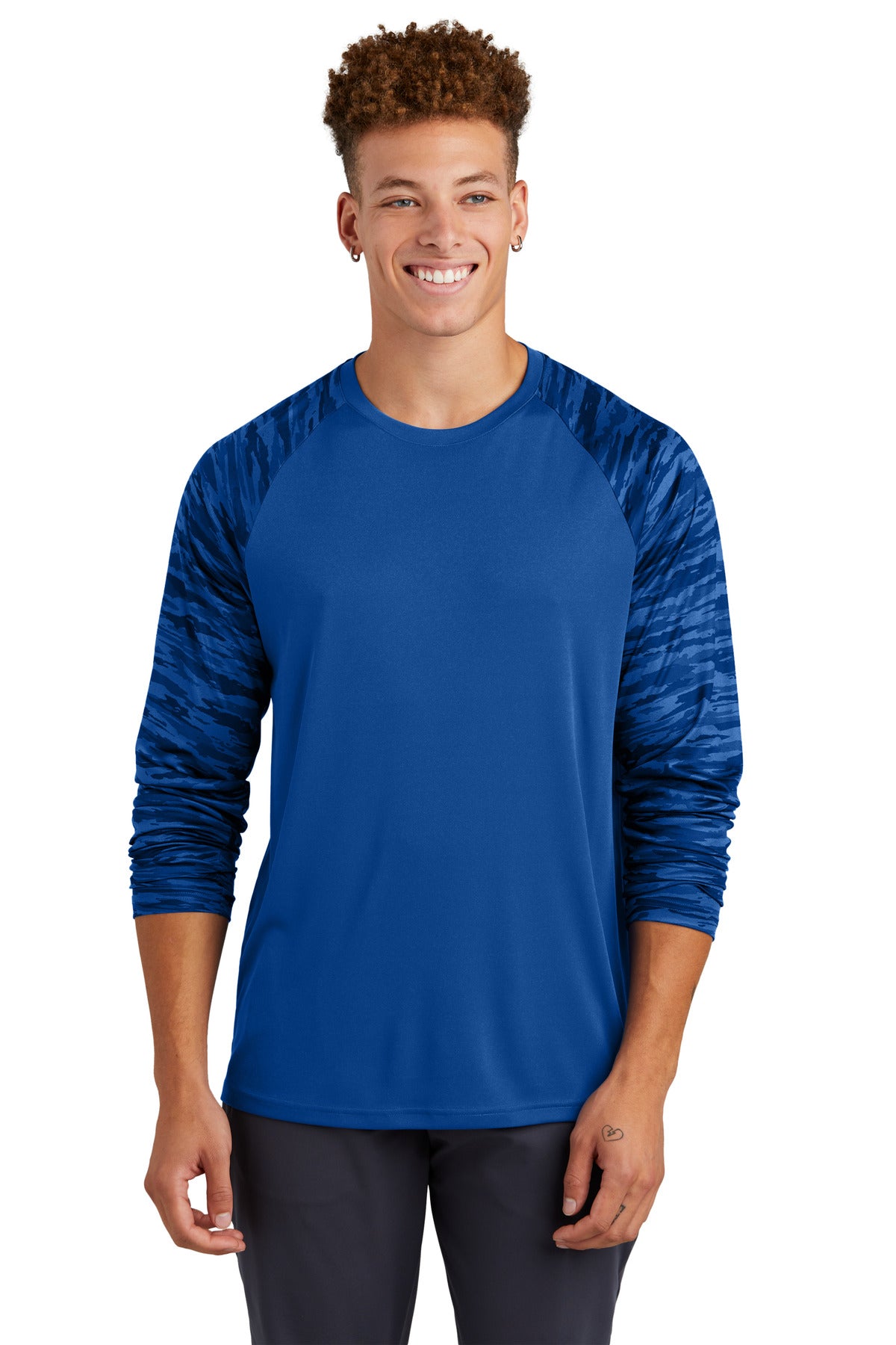 Sport-Tek Drift Camo Colorblock Long Sleeve Tee ST376LS