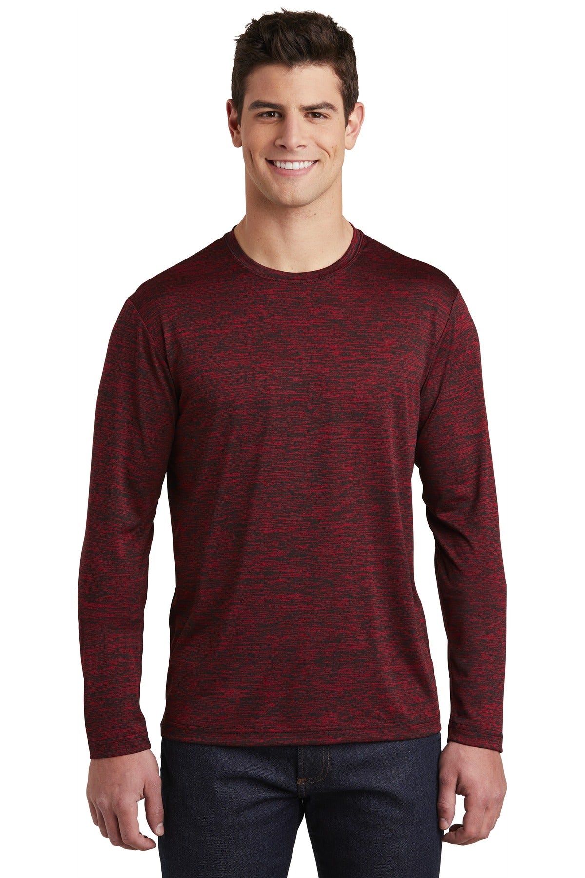 Sport-Tek  PosiCharge  Long Sleeve Electric Heather Tee. ST390LS