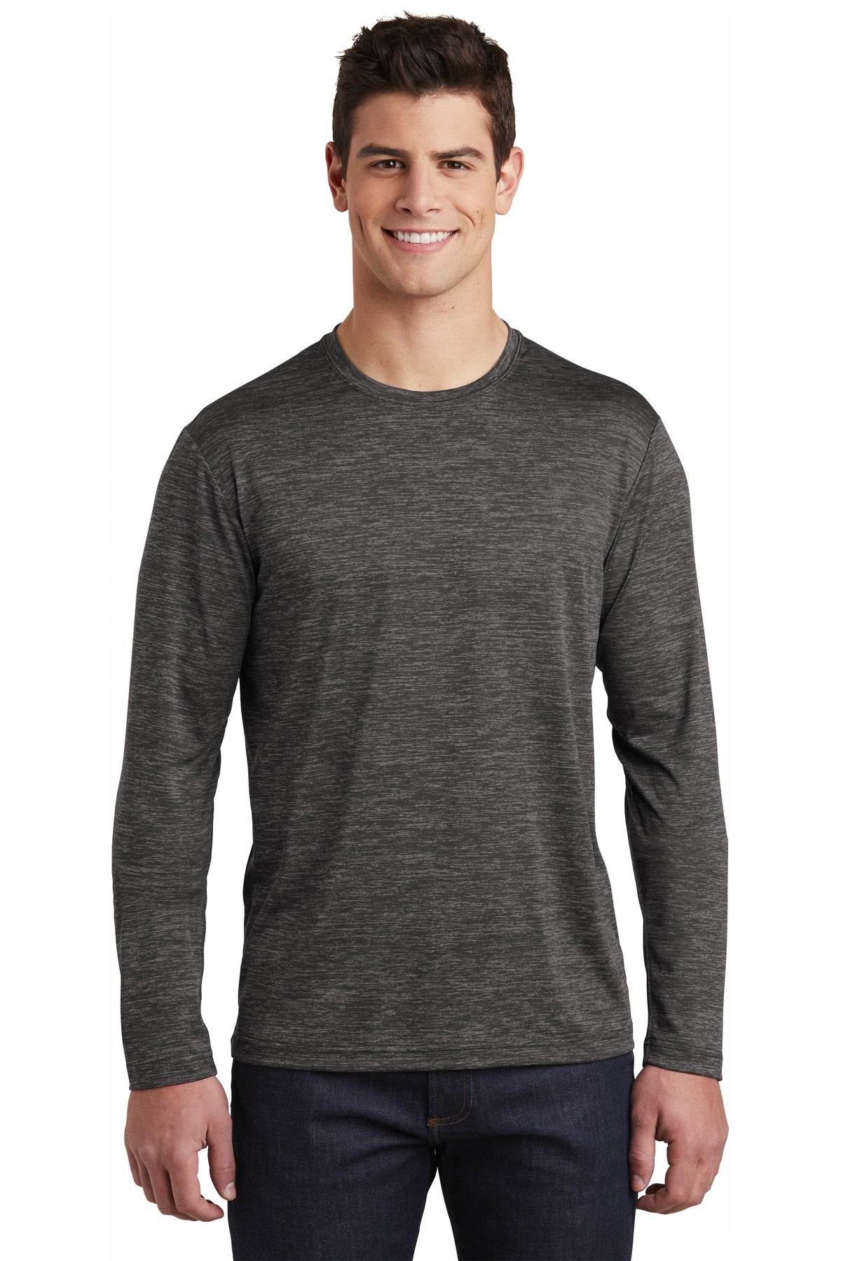 Sport-Tek  PosiCharge  Long Sleeve Electric Heather Tee. ST390LS