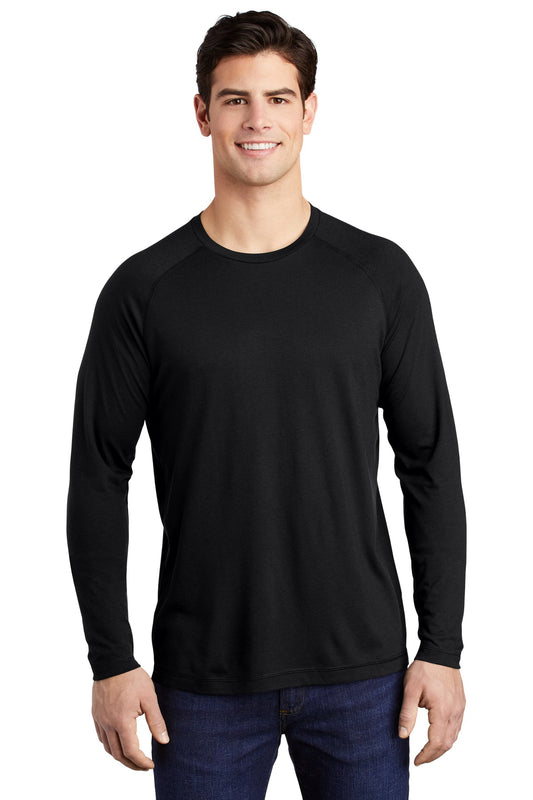 Sport-Tek  PosiCharge  Long Sleeve Tri-Blend Wicking Raglan Tee ST400LS