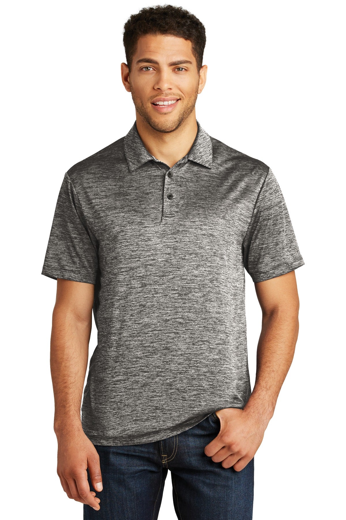 Sport-Tek  PosiCharge  Electric Heather Polo. ST590