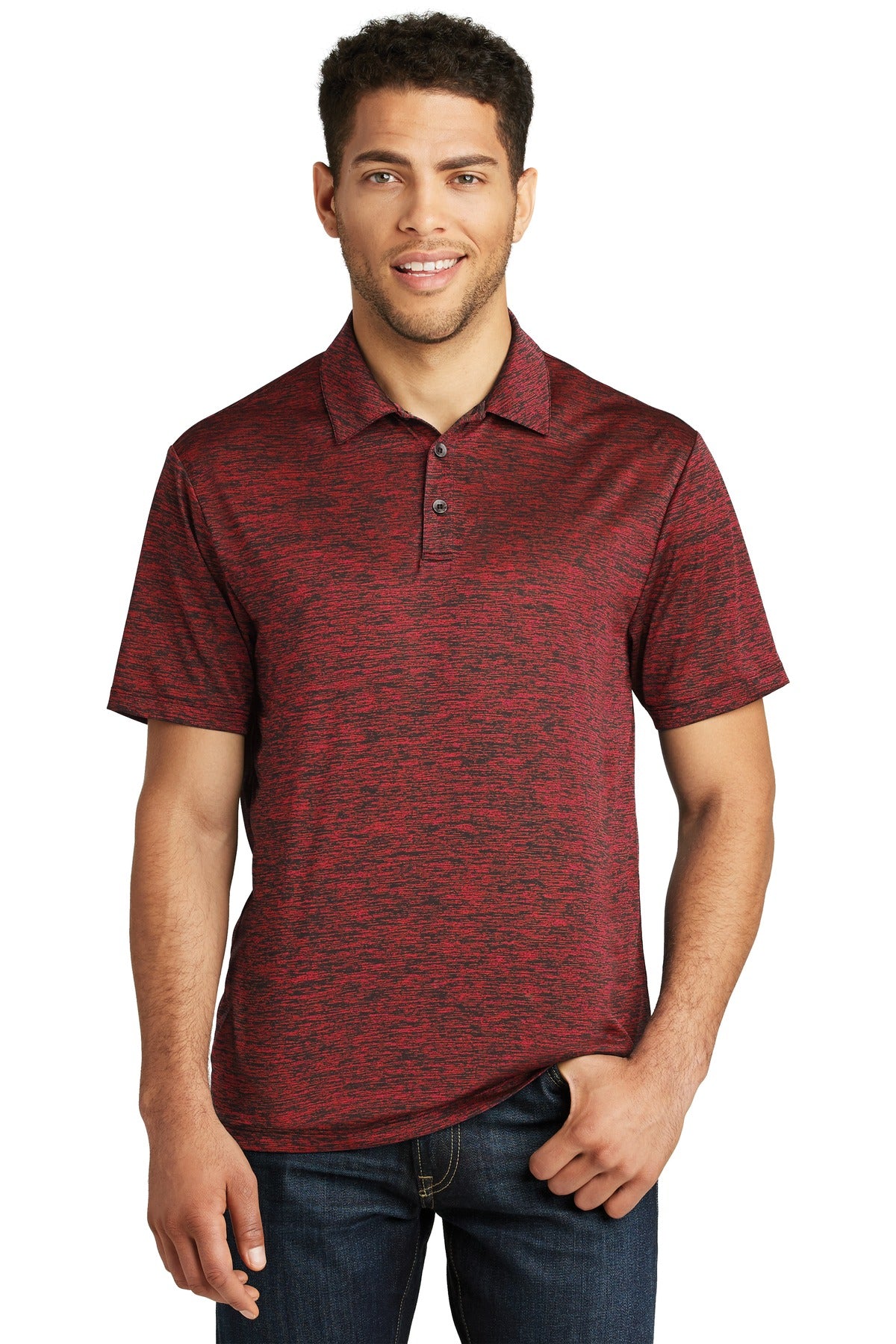 Sport-Tek  PosiCharge  Electric Heather Polo. ST590