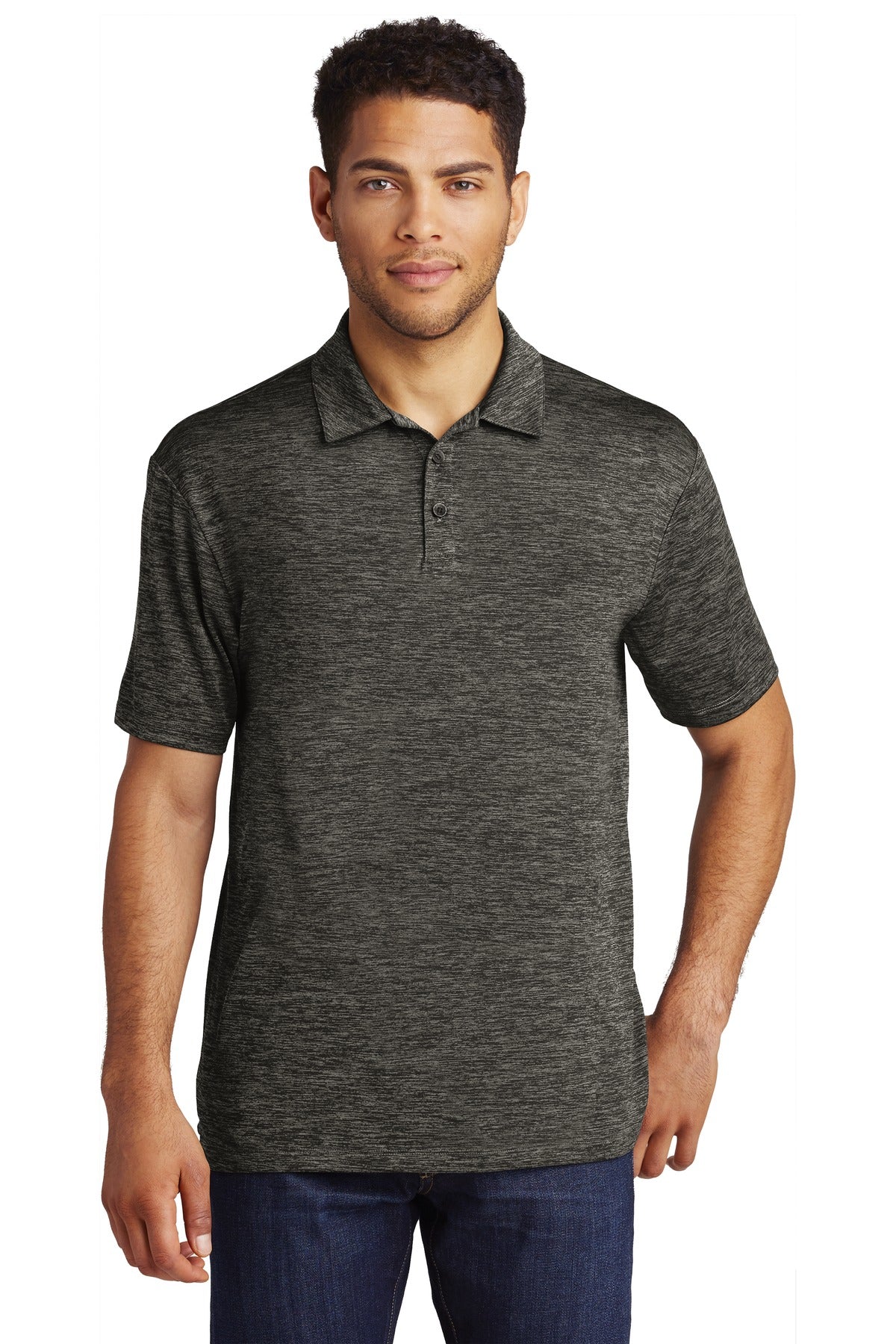 Sport-Tek  PosiCharge  Electric Heather Polo. ST590