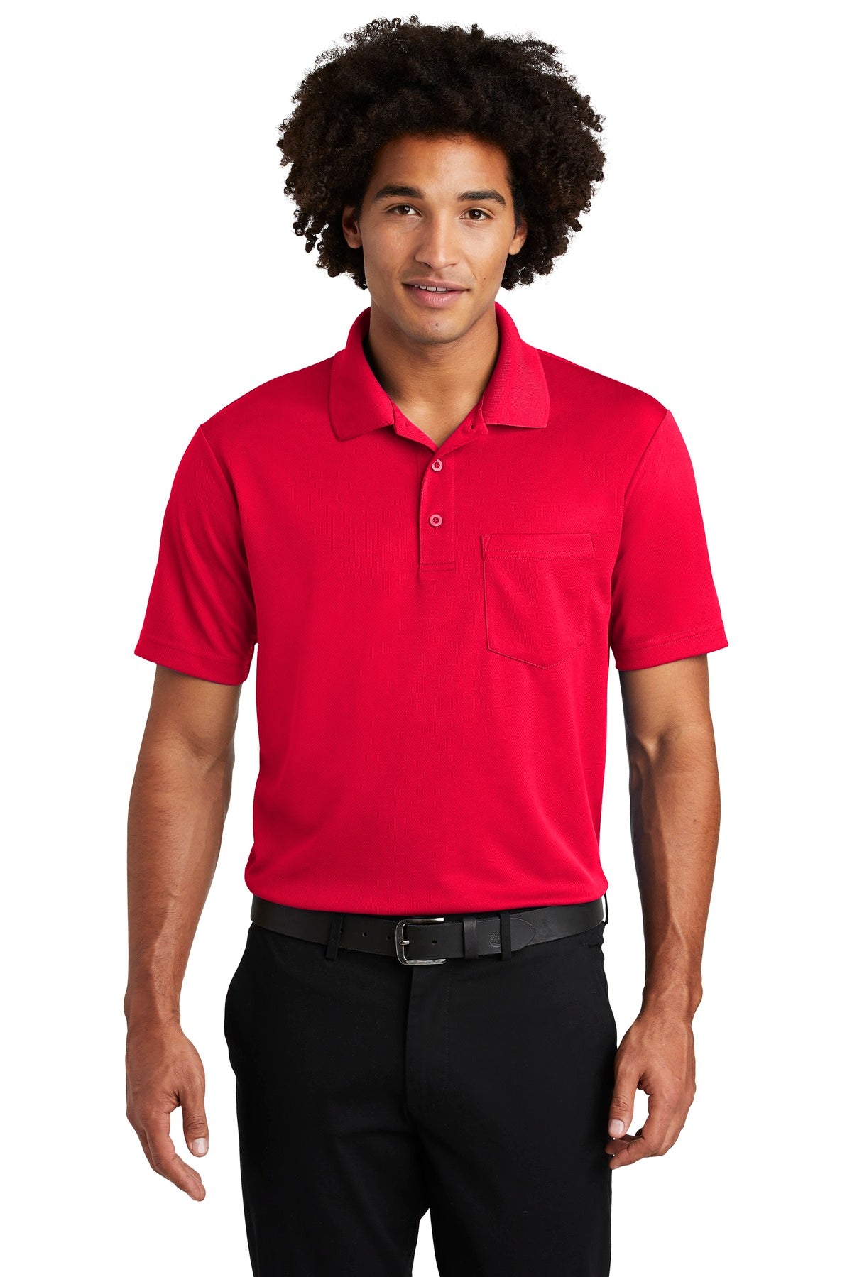 Sport-Tek  PosiCharge  RacerMesh  Pocket Polo. ST640P