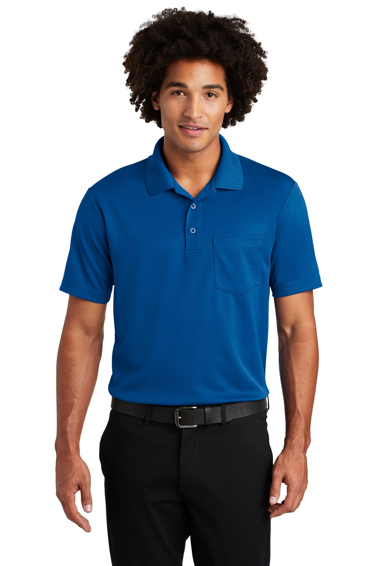 Sport-Tek  PosiCharge  RacerMesh  Pocket Polo. ST640P