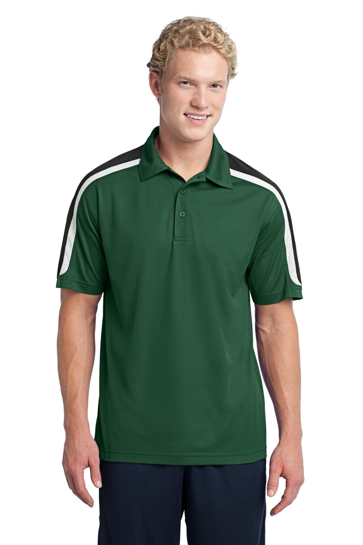 Sport-Tek Tricolor Shoulder Micropique Sport-Wick Polo. ST658