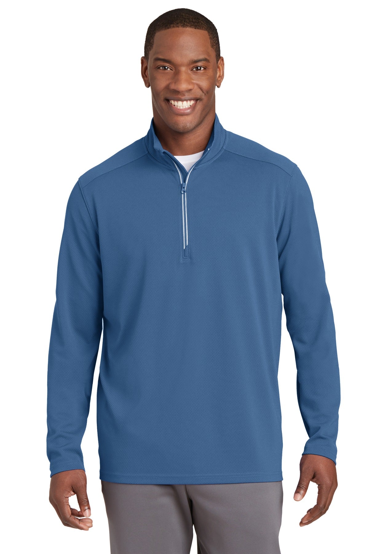 Sport-Tek Sport-Wick Textured 1/4-Zip Pullover.  ST860