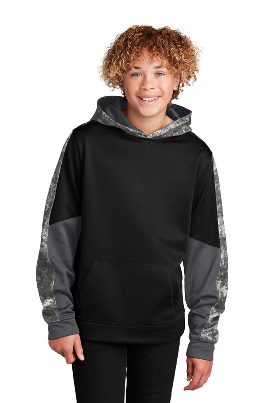 Sport-Tek Youth Sport-Wick Mineral Freeze Fleece Colorblock Hooded Pullover. YST231