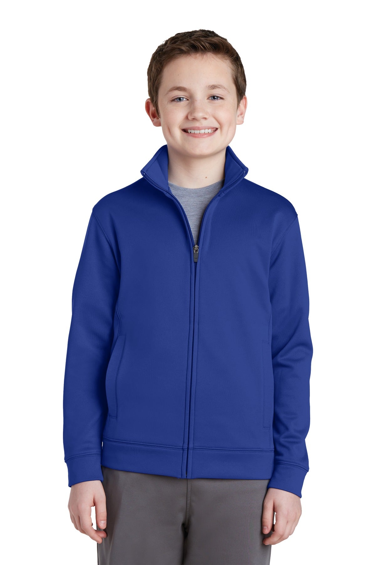 Sport-Tek Youth Sport-Wick Fleece Full-Zip Jacket.  YST241