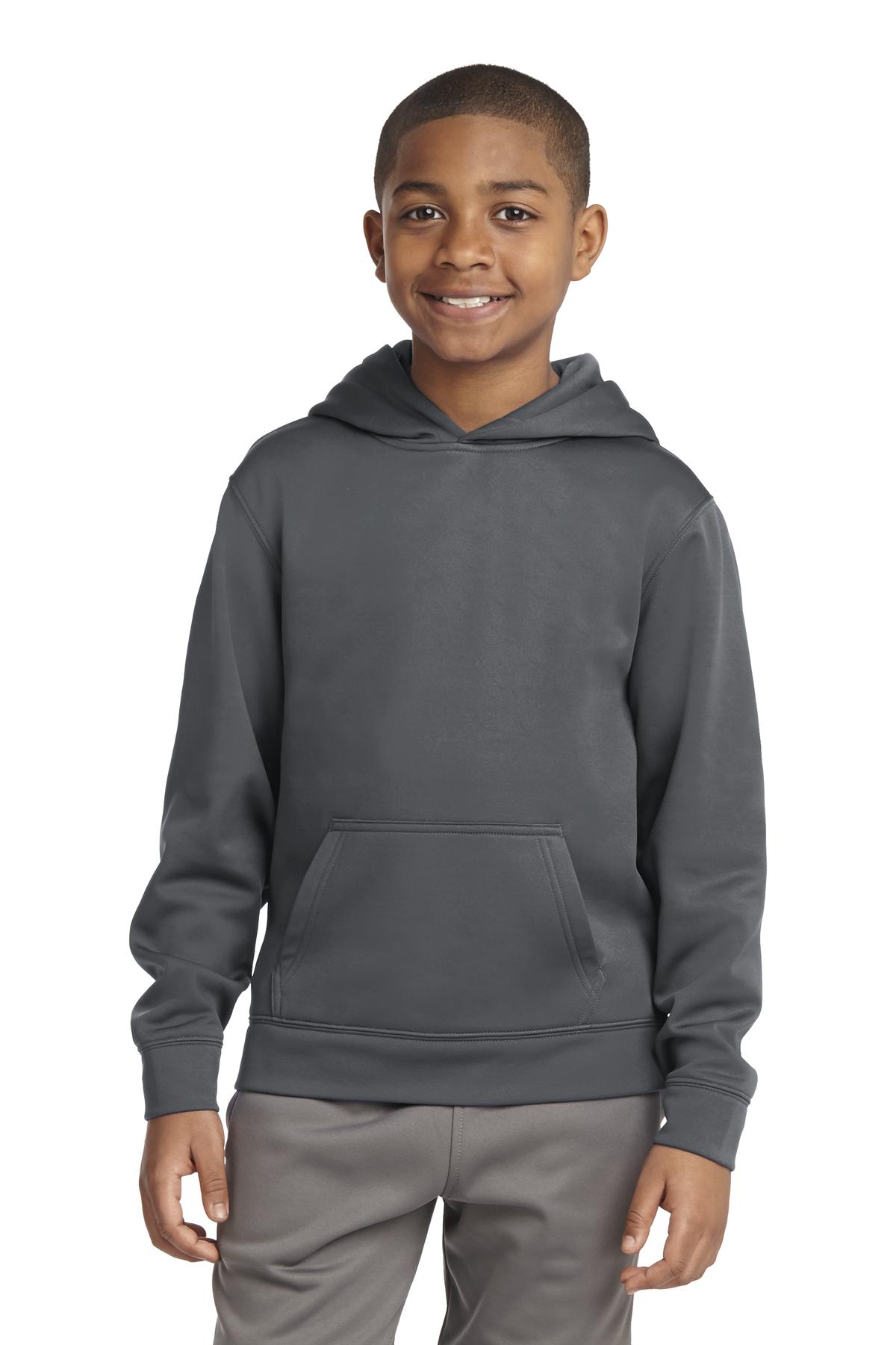 Sport-Tek Youth Sport-Wick Fleece Hooded Pullover. YST244