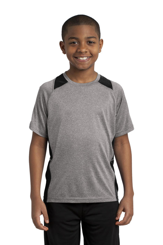 Sport-Tek Youth Heather Colorblock Contender‚Ñ¢ Tee. YST361