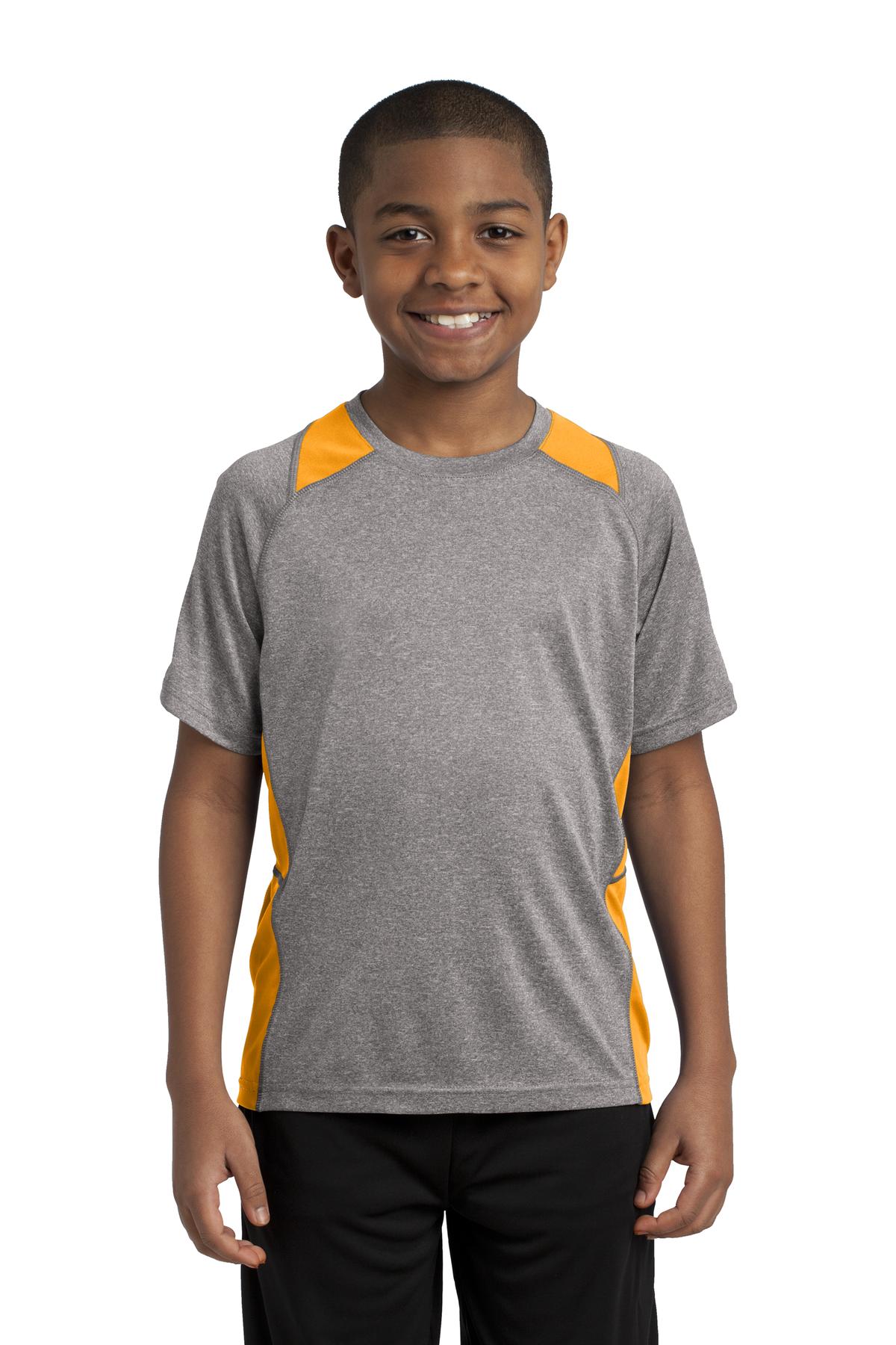 Sport-Tek Youth Heather Colorblock Contender‚Ñ¢ Tee. YST361