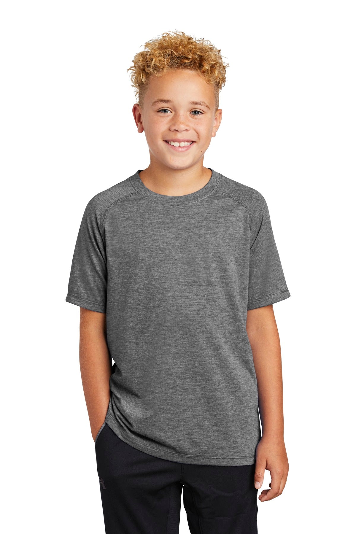 Sport-Tek  Youth PosiCharge  Tri-Blend Wicking Raglan Tee. YST400