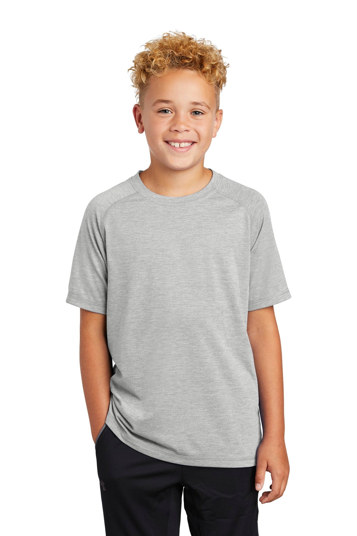 Sport-Tek  Youth PosiCharge  Tri-Blend Wicking Raglan Tee. YST400