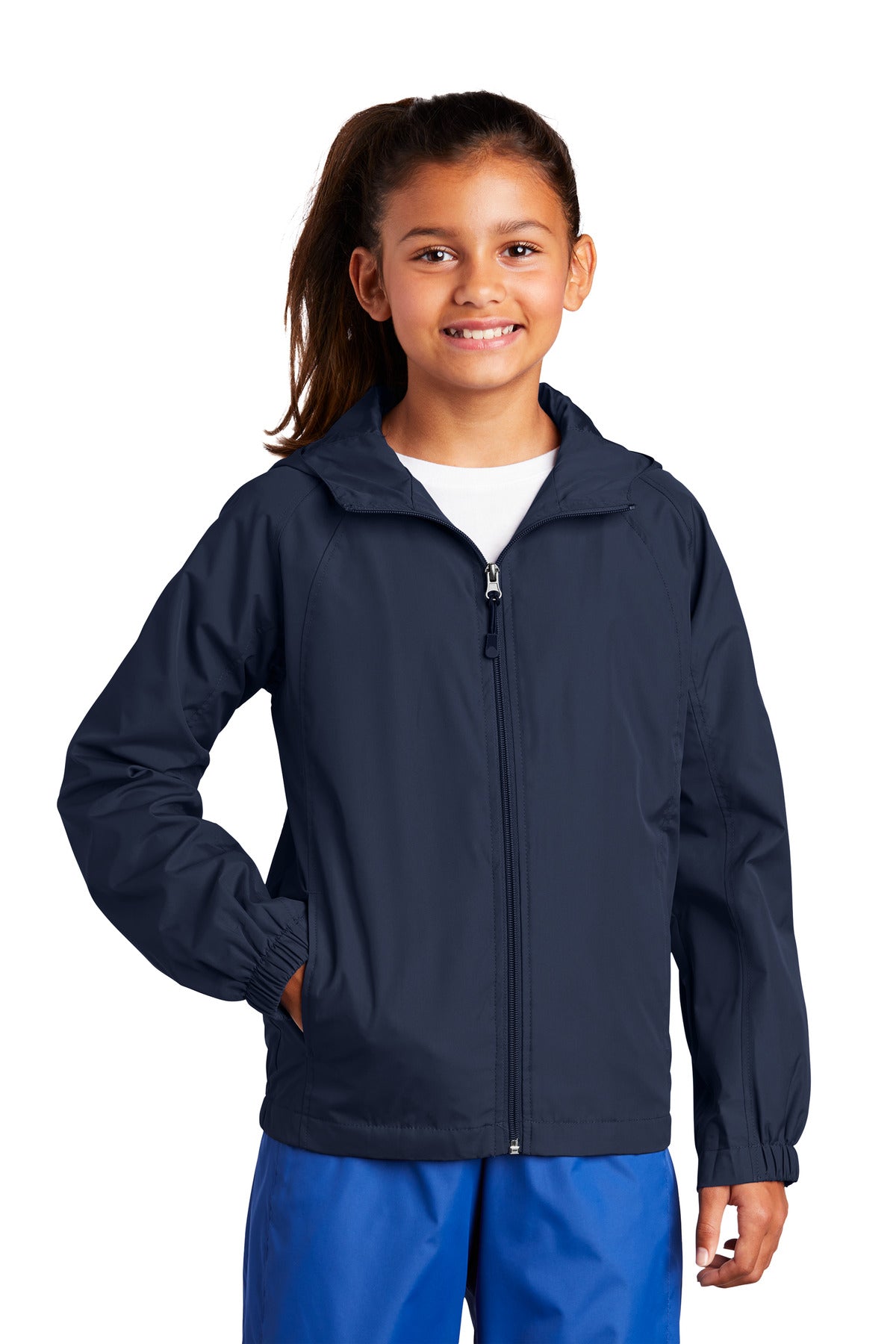 Sport-Tek Youth Hooded Raglan Jacket. YST73