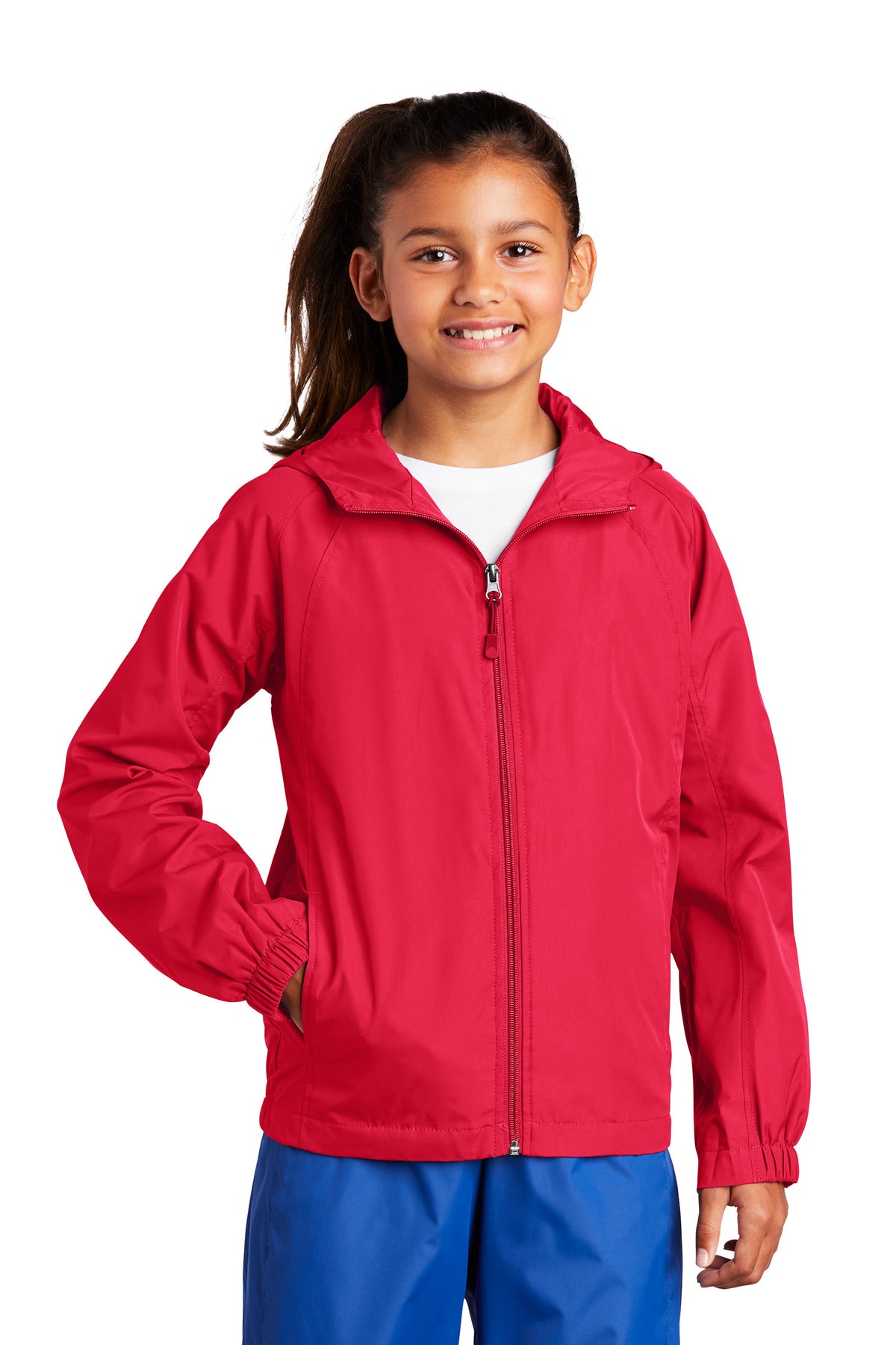 Sport-Tek Youth Hooded Raglan Jacket. YST73