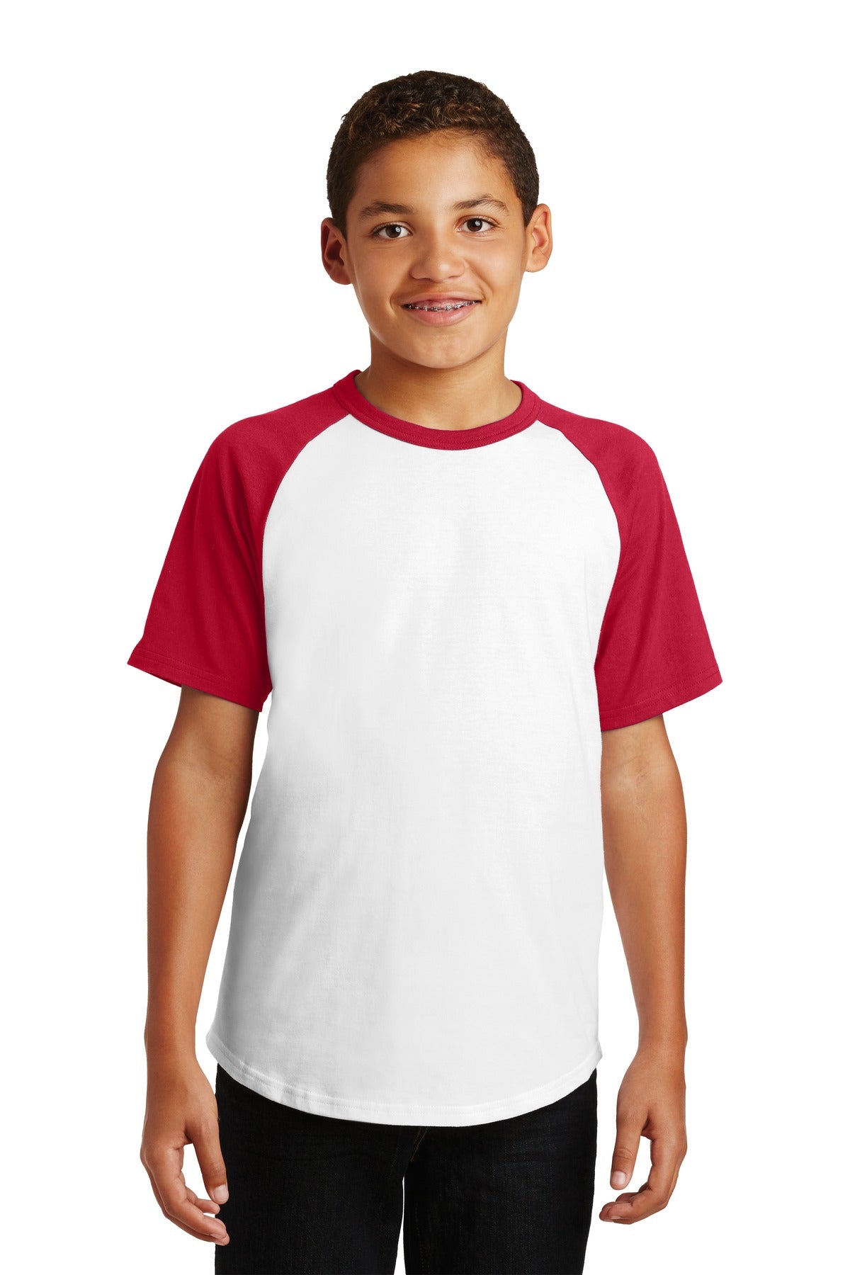 Sport-Tek Youth Short Sleeve Colorblock Raglan Jersey. YT201